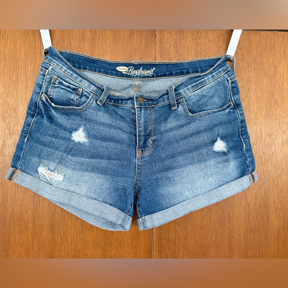 Old Navy Distressed Blue Jean Boyfriend Shorts